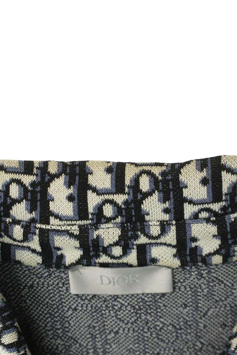 DIOR Oblique All-Over Knit Shirt Gray Size L