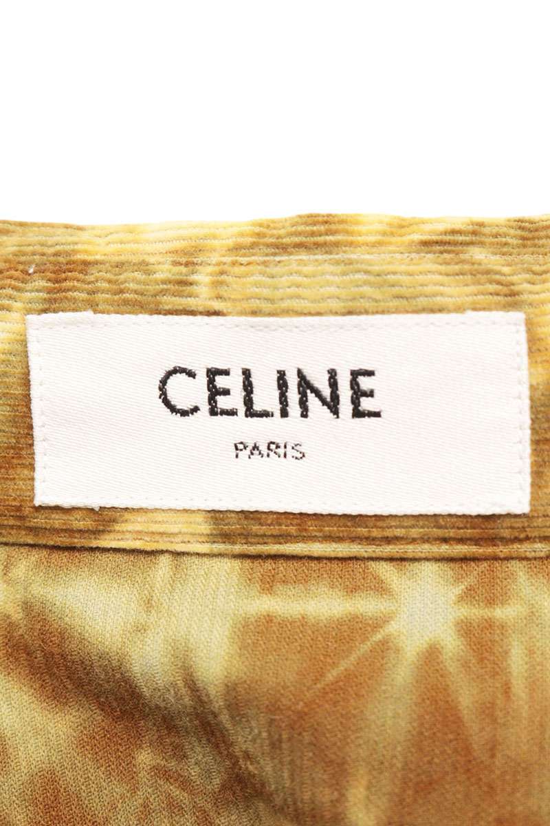 CELINE Sunset Tie-Dye Corduroy Shirt Brown Size XXS