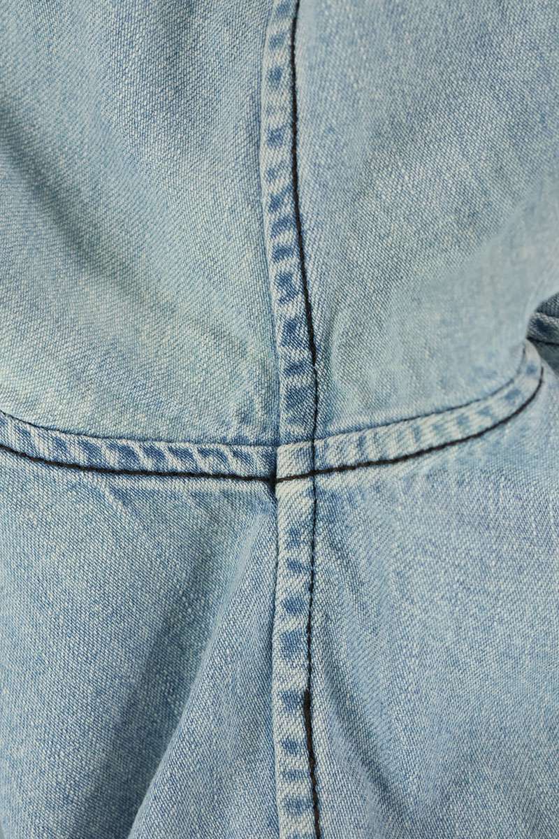 Chrome Hearts LOOSEENDS Cross Patch Denim Shirt Blue Size S