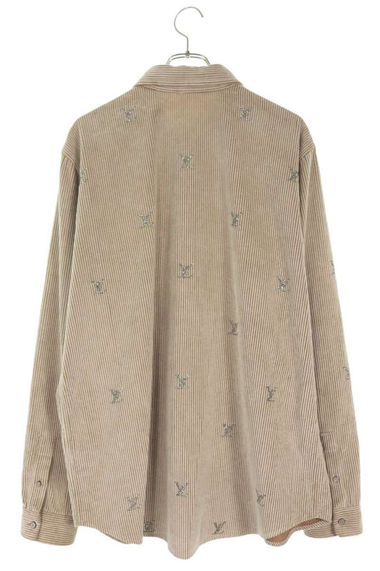 LOUISVUITTON 26SS Blazon Embellished Corduroy Shirt Size M