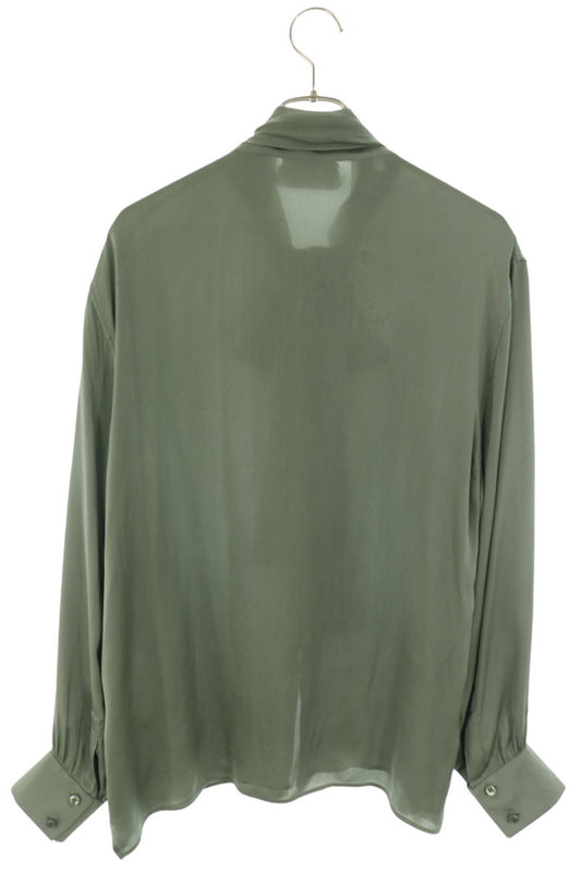 SAINT LAURENT PARIS Silk Bow Tie Shirt Size 40
