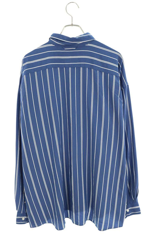ACNE STUDIOS Logo Embroidered Stripe Long Sleeve Shirt Multi Size L