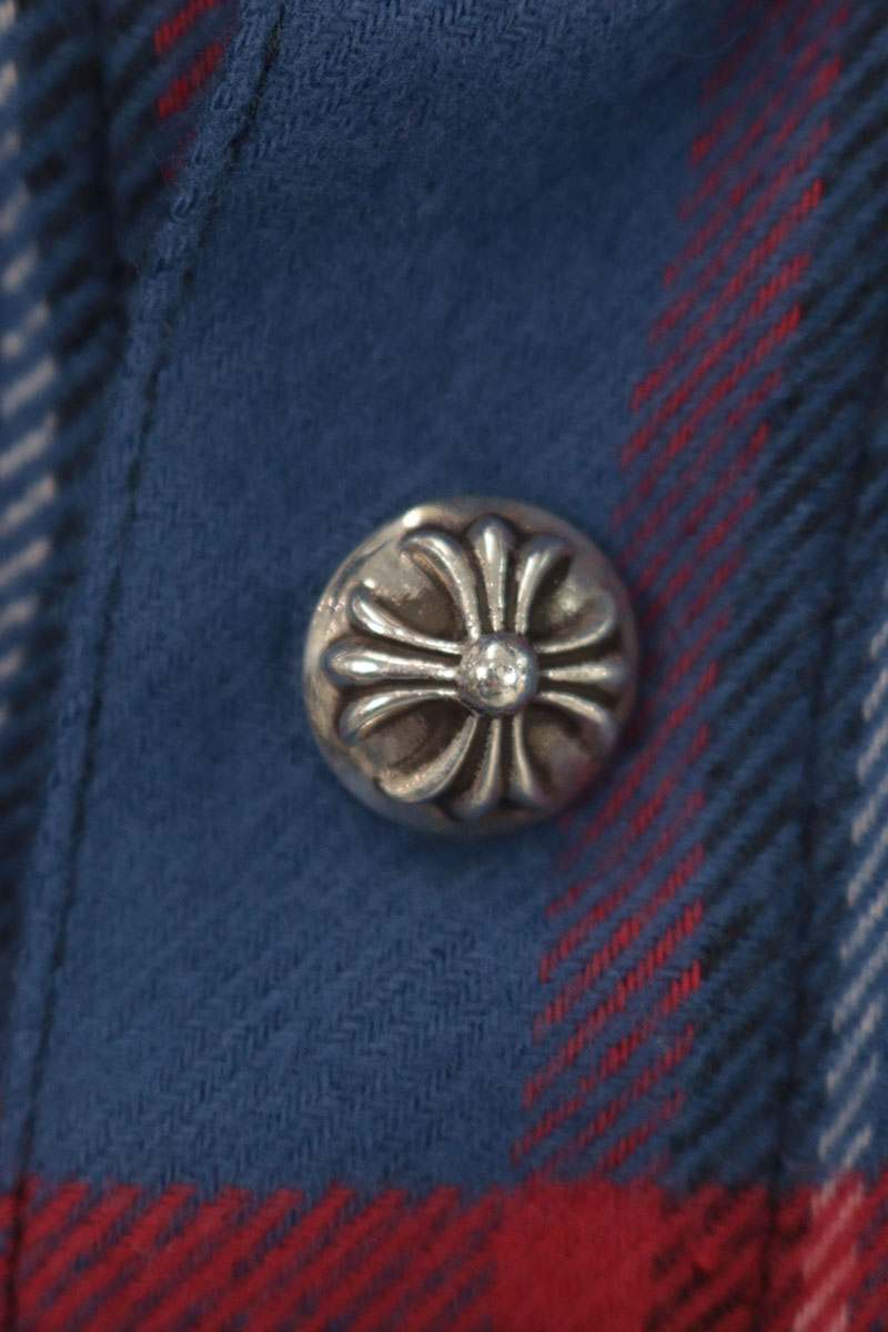 Chrome Hearts WORK DOG Cross Button Flannel Shirt Size L