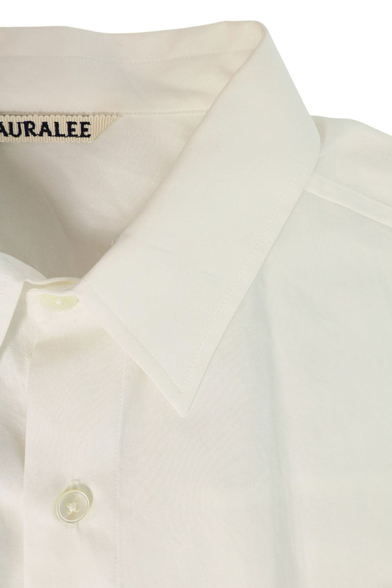 AURALEE White Finx Twill Big Long Sleeve Shirt Size 5