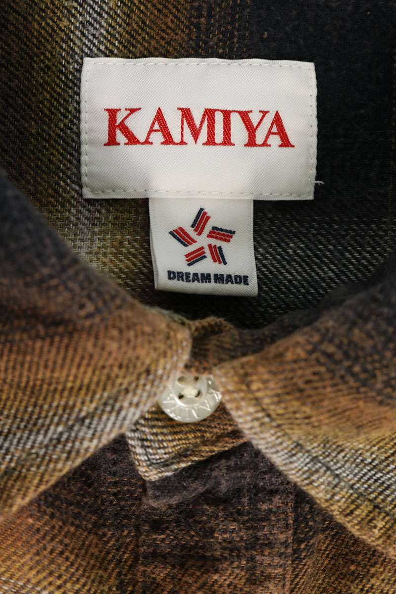 KAMIYA Tartan Check Cotton Shirt Orange/Black Size M