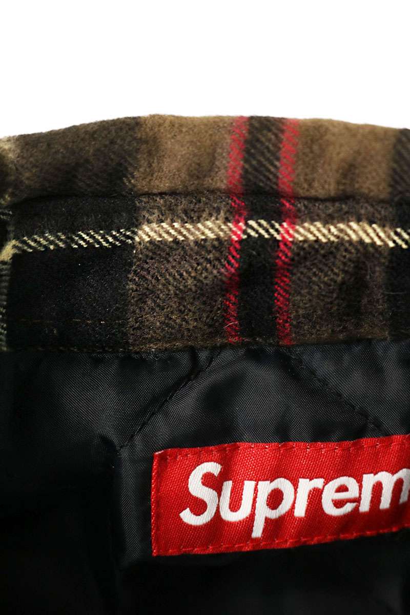 SUPREME 24AW Quilted Plaid Flannel Shirt Brown Size L