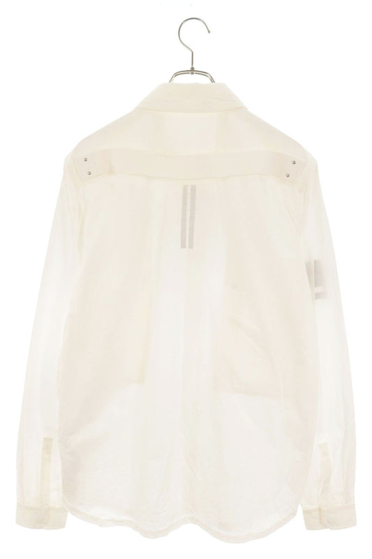 Rick Owens White Fog Pocket Cotton Shirt Size 48