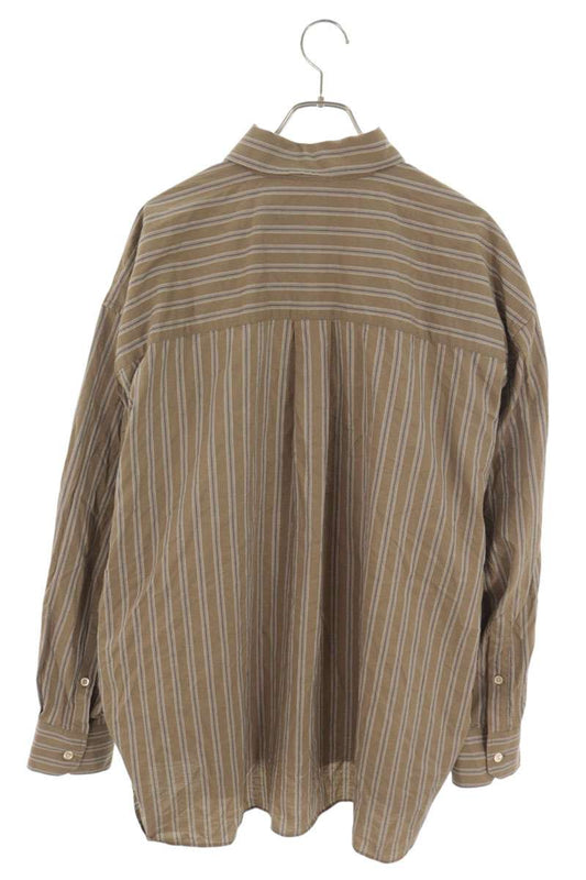 OUR LEGACY 22SS Borrowed Bd Logo Stripe Shirt Beige Size L