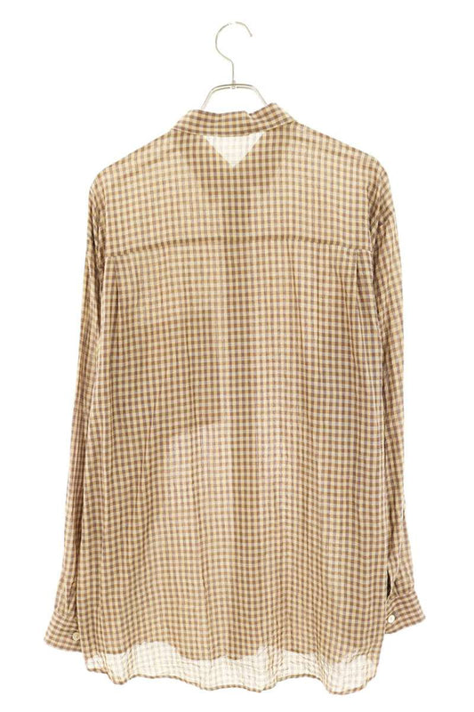AURALEE 26SS Airy Light Cotton Check Sleeve Shirt Size 5