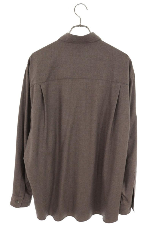 AURALEE Super Wool Long Sleeve Shirt Size 5