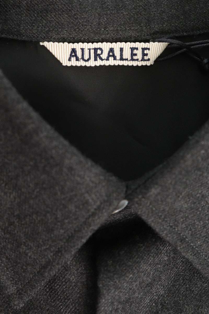 AURALEE Super Light Wool Long Sleeve Shirt Size 5