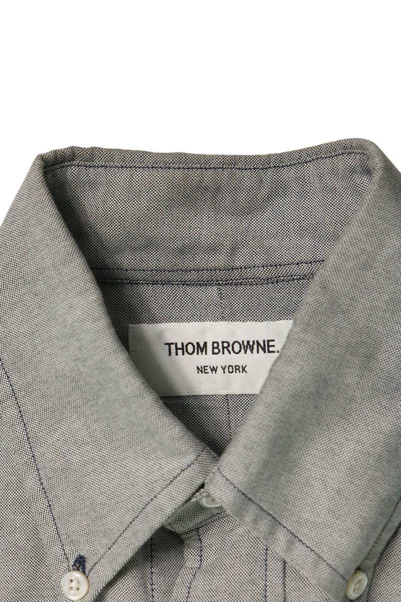 THOM BROWNE Gray Cotton Button-Down Shirt Size 1