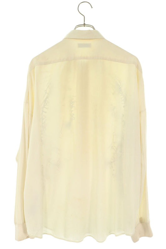 Alexander McQUEEN Silk Botanical Ribbed Sleeve Shirt Size 15