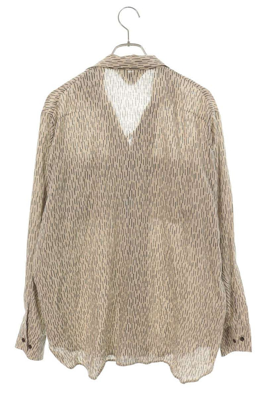 SUNSEA Rain Camo Linen Shirt Beige Size 3