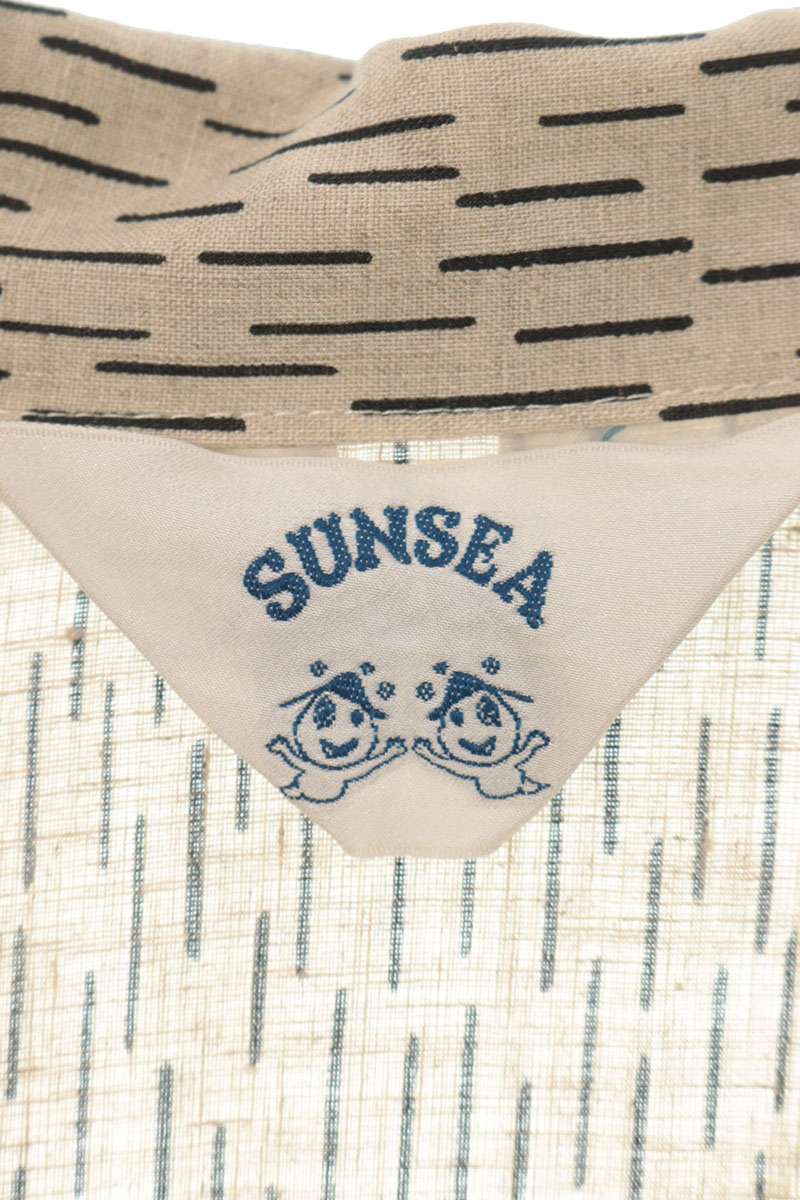 SUNSEA Rain Camo Linen Shirt Beige Size 3
