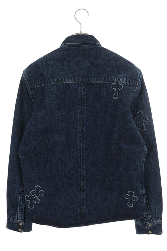Chrome Hearts LOOSEENDS FBRC Denim Cross Patch Shirt Size L