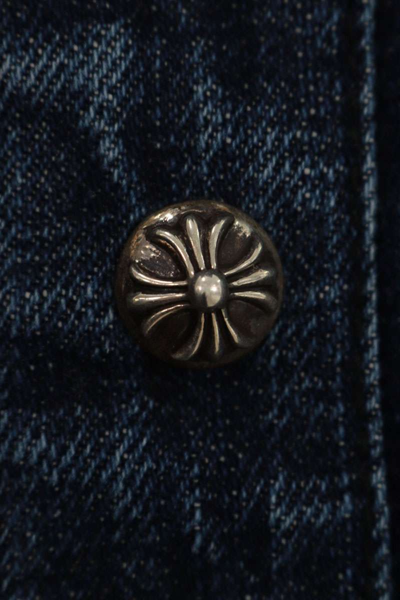 Chrome Hearts LOOSEENDS FBRC Denim Cross Patch Shirt Size L