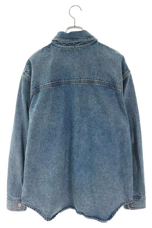 AMI Heart Embroidered Oversized Denim Shirt Size L