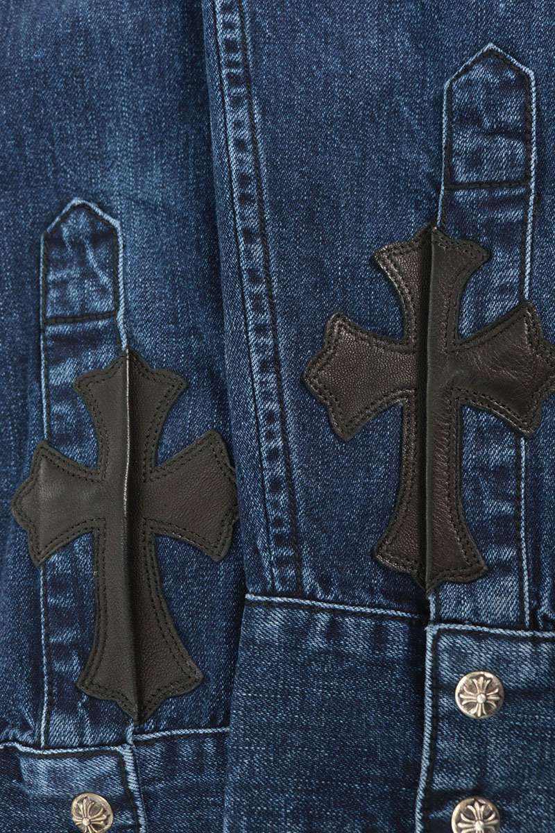 Chrome Hearts LOOSEENDS Cross Patch Shirt Indigo Size S