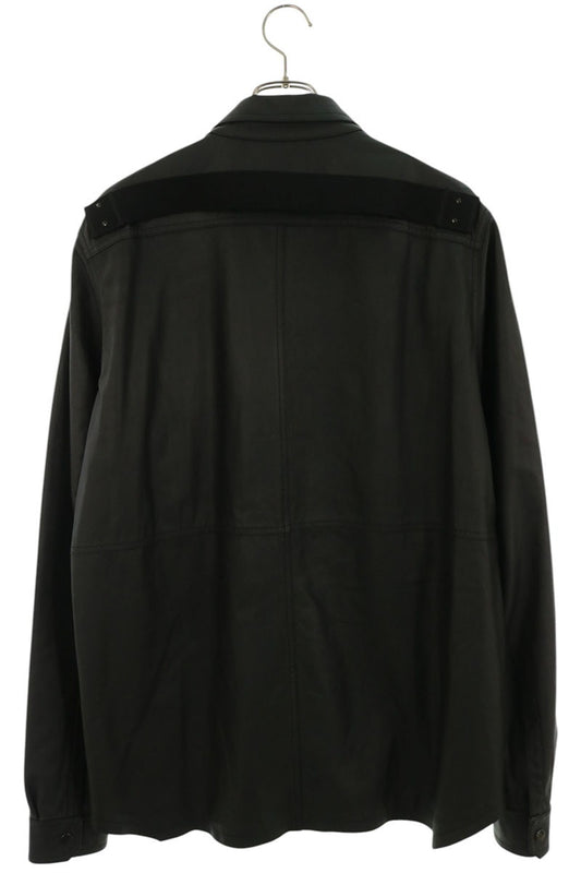 Rick Owens Lamb Leather Back Belt Long Shirt Black Size 50