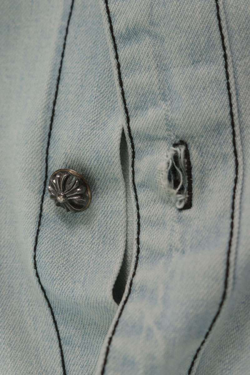 Chrome Hearts LOOSEENDS Cross Patch Sleeve Shirt Size XL