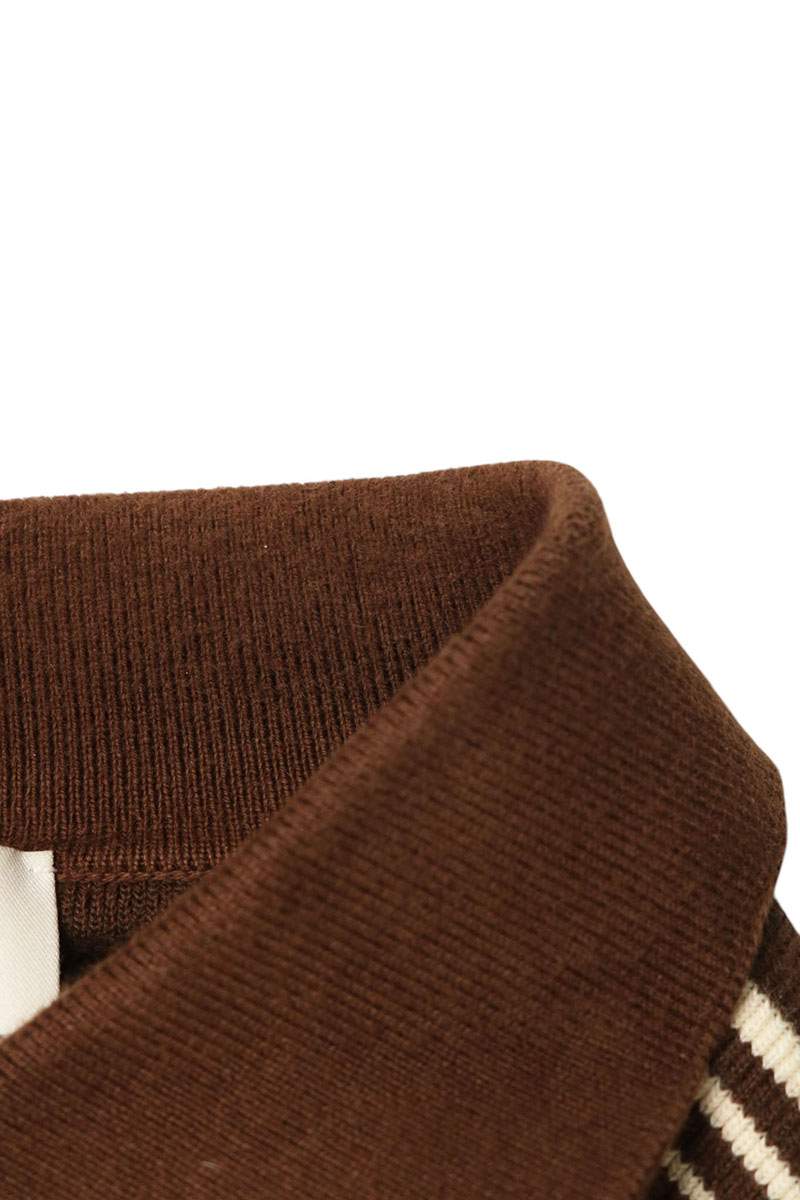 miumiu 23SS Striped Cotton Knit Sweater Brown/White Size 42