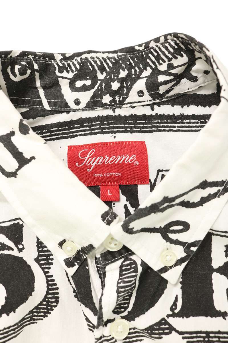 SUPREME 13AW Franklin Cotton Long Sleeve Shirt Multi Size L