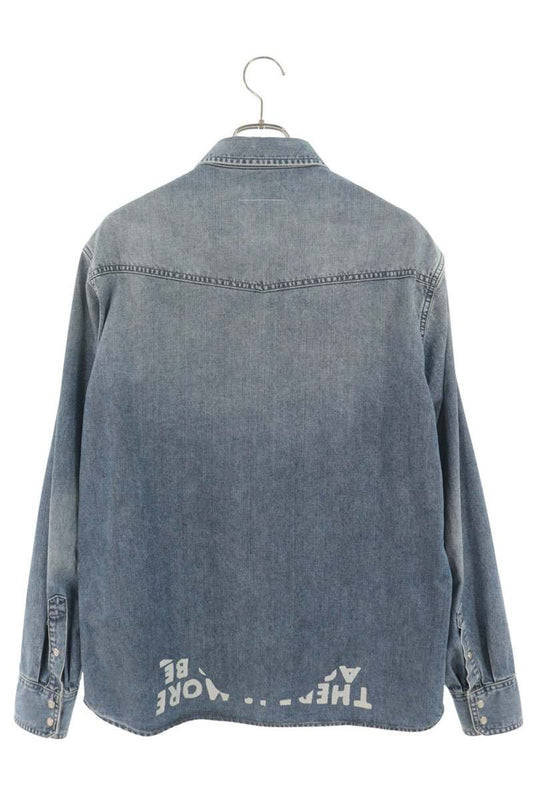 MM6 25SS Charity Print Denim Cotton Long Sleeve Shirt I/W Size 48