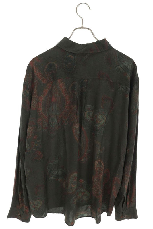 OUR LEGACY 26SS Beyond Paisley Rayon Shirt Green Size 48