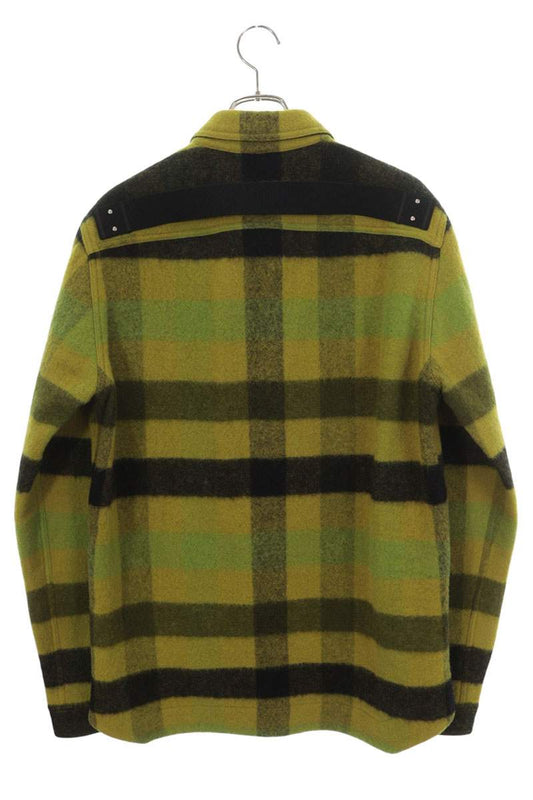 Rick Owens 23AW WFNP Check Wool Overshirt Green Shirt Size 48