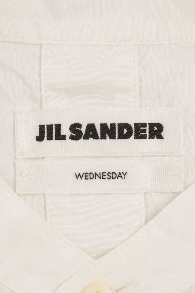 JILSANDER Stand Collar Long Sleeve Shirt White Size 39