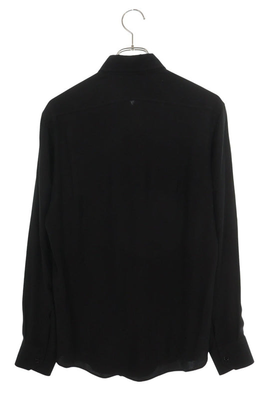 CELINE Micro Triomphe Silk Shirt Black Size 37