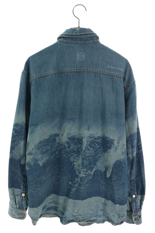 LOEWE 22SS Sea Graphic Denim Shirt Size 46