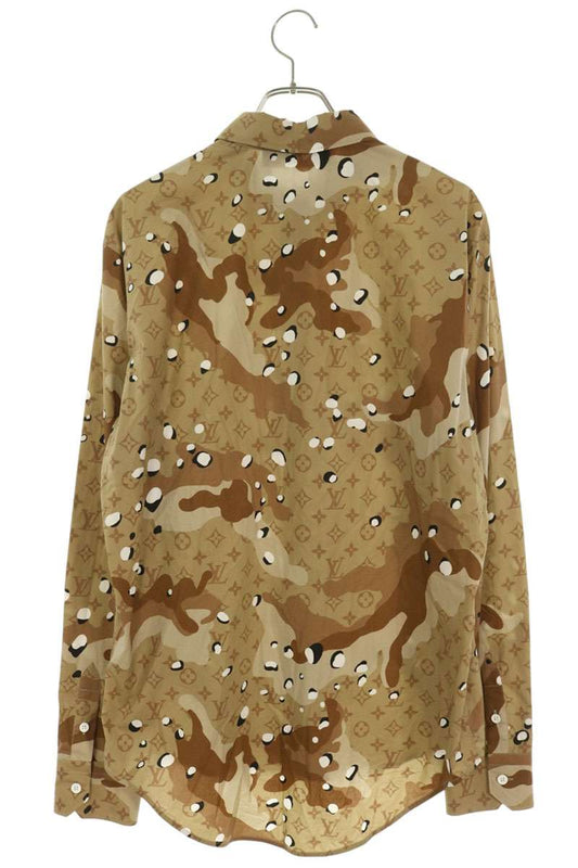 LOUISVUITTON Camo DNA Ocean Monogram Shirt Brown Size M