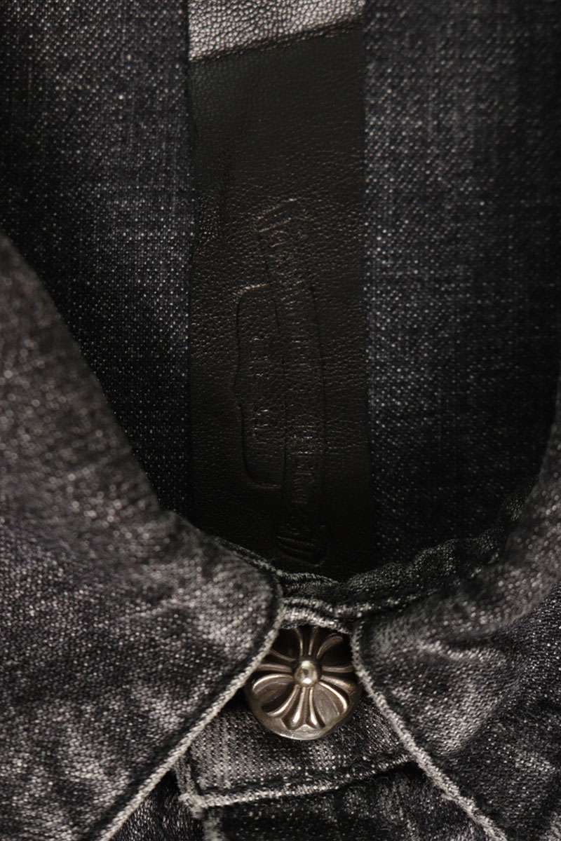 Chrome Hearts LOOSEENDS Denim Long Sleeve Cross Patch Shirt Size L