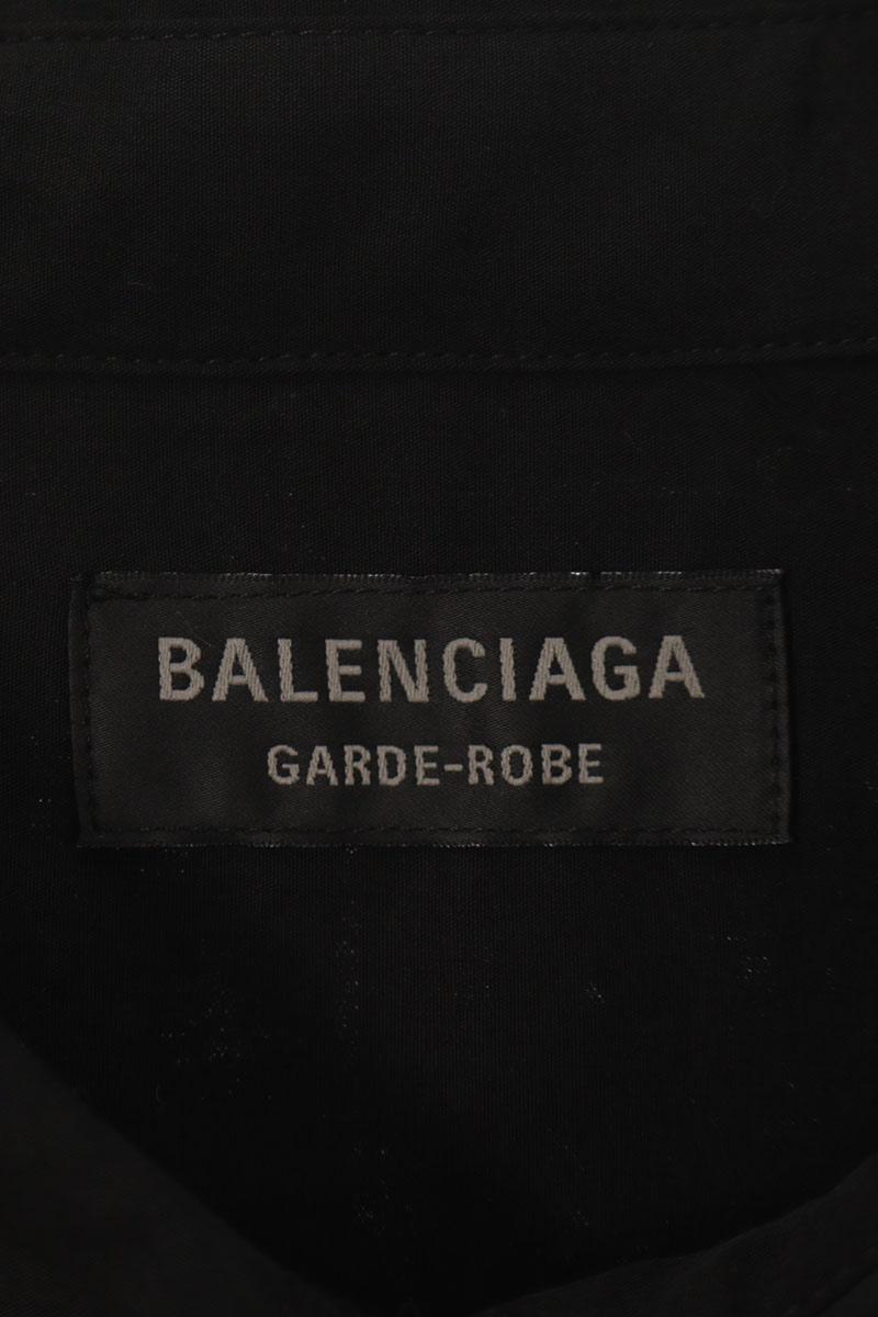 BALENCIAGA Lyocell Oversized Long Sleeve Shirt Black Size XS