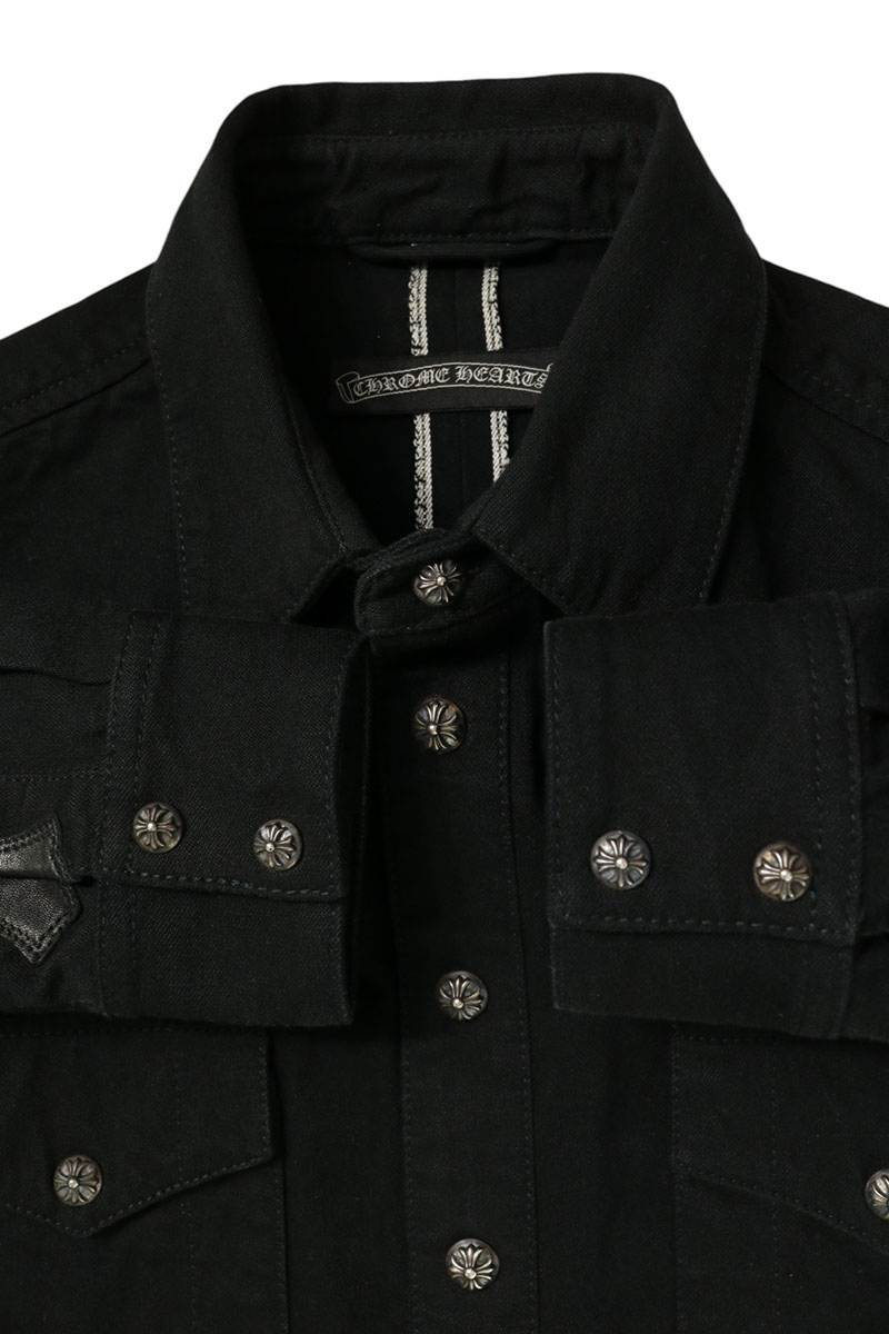 Chrome Hearts DENIM WESTERN Crossball Denim Shirt Size SM