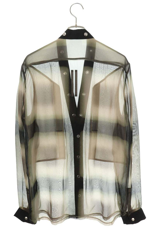 Rick Owens Fog Pocket Silk Larry Long Sleeve Shirt Size 46