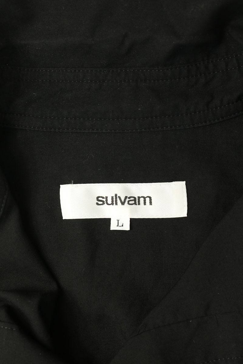 sulvam Rayon Corded Oversized Long Sleeve Shirt Black Size L