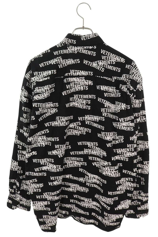 VETEMENTS 22SS Logo All-Over Print Long Shirt Multi Size XS