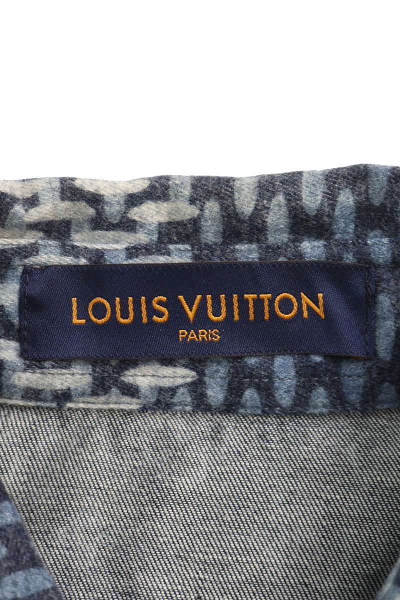 LOUISVUITTON 20AW Monogram Damier Flannel Shirt Blue Size M