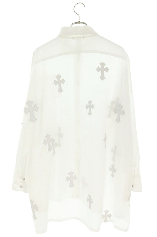 Chrome Hearts MAHAL KITA Cross Patch Shirt White Size M
