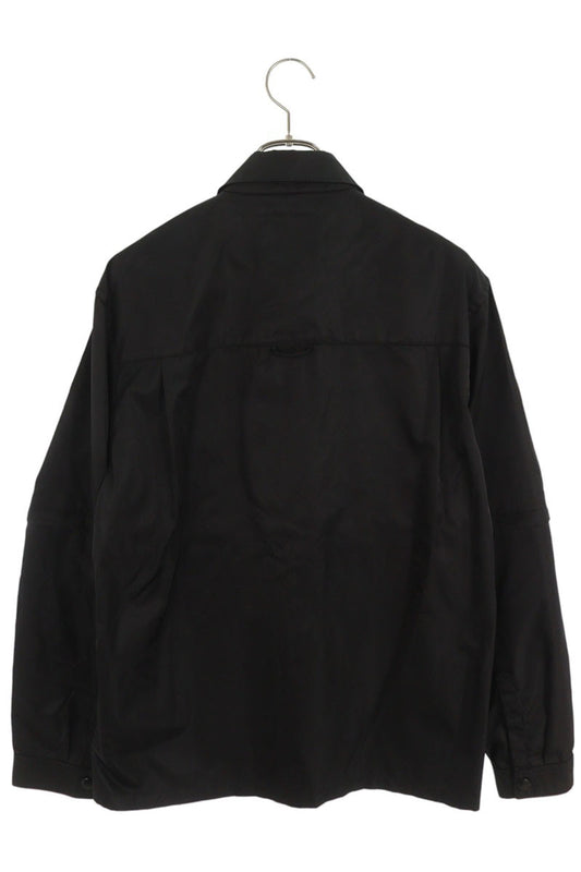 PRADA RE-NYLON Triangle Logo Long Sleeve Shirt Black Size S