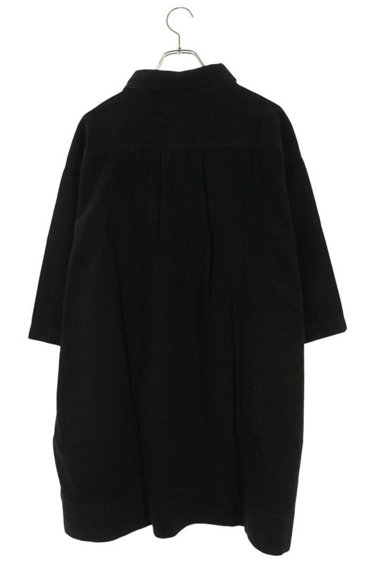 WILLY CHAVARRIA Zip Plaket SS Denim Shirt Black Size M