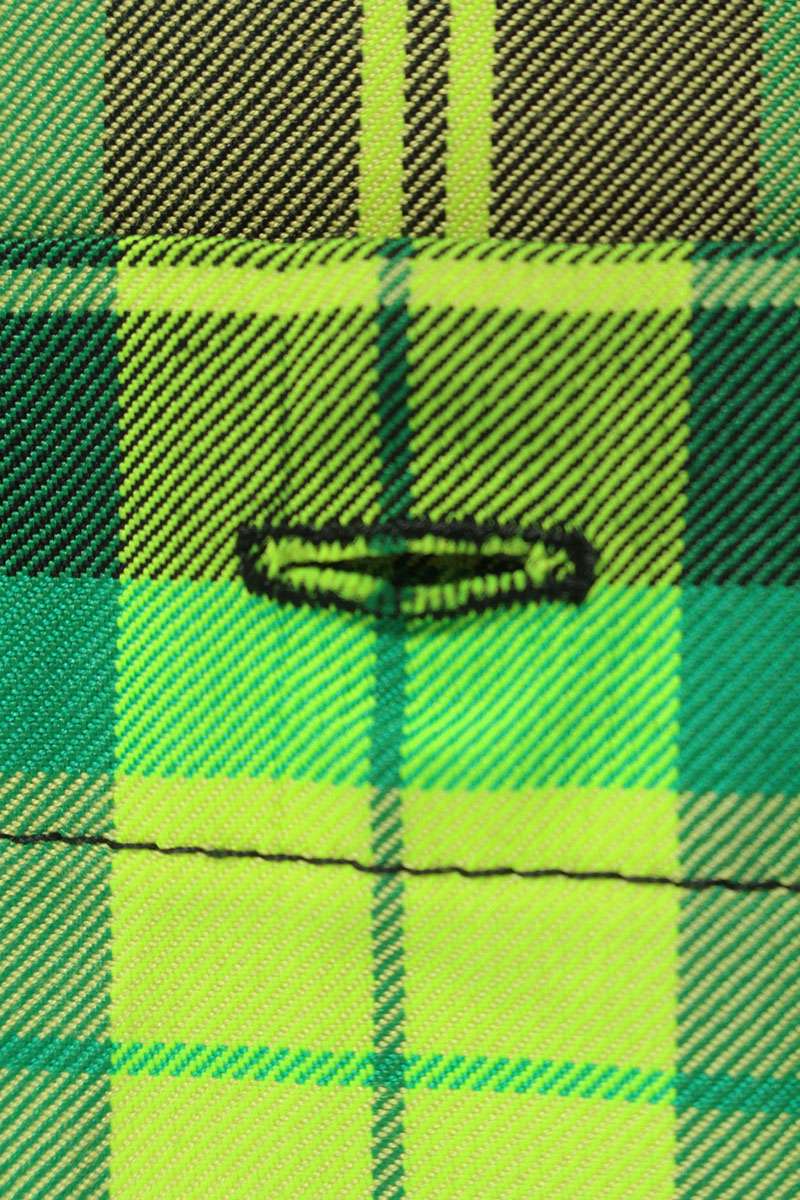 S.R. STUDIO Check Short Sleeve Shirt Green Black Size L