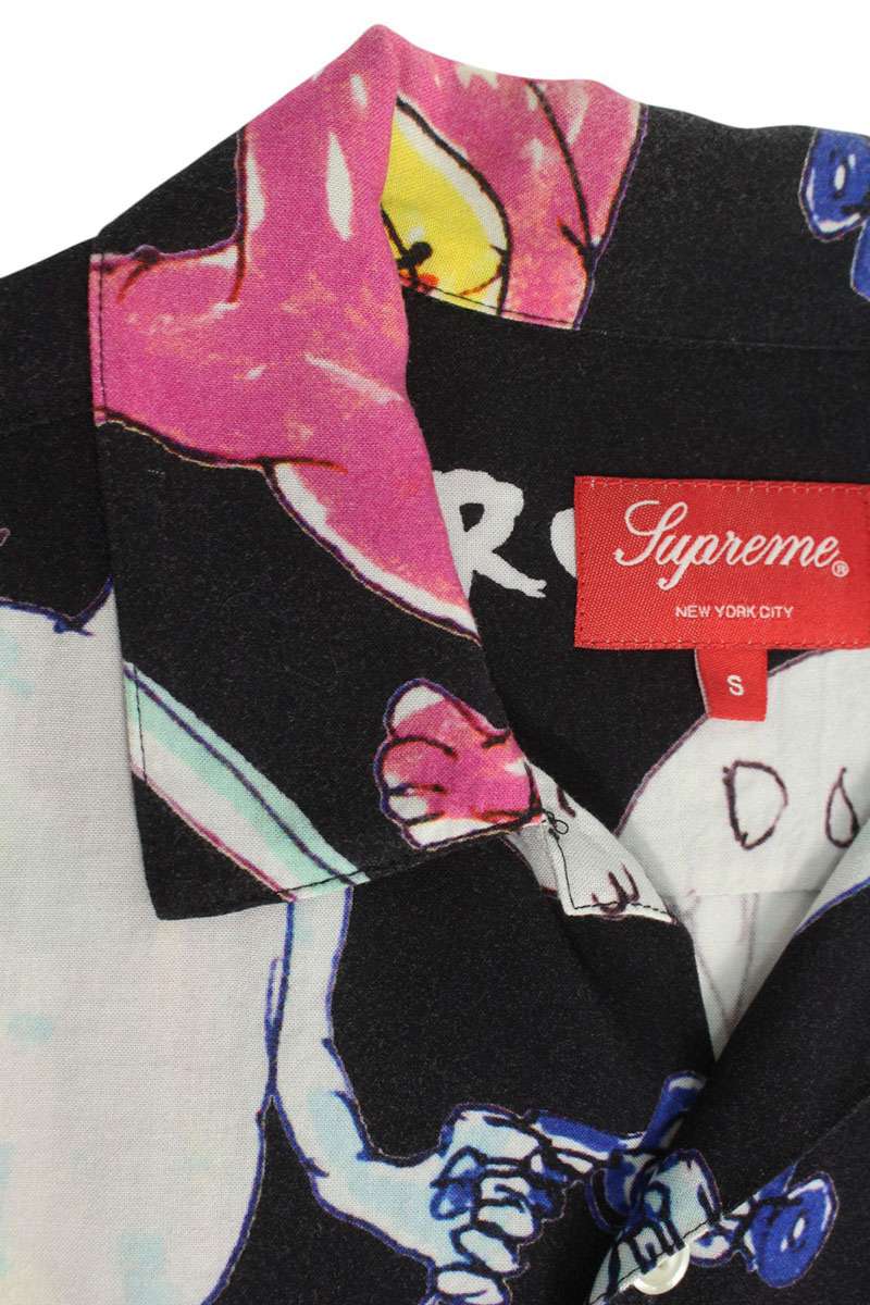 SUPREME DANIEL JOHNSTON RAYON S S SHIRT Black Size S
