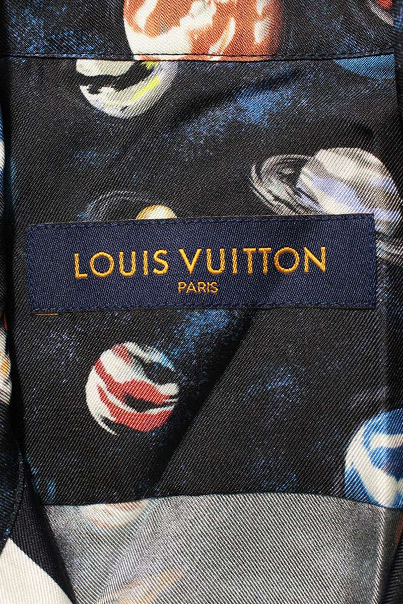 LOUISVUITTON 19SS Logo Galaxy Silk SS Shirt Size L