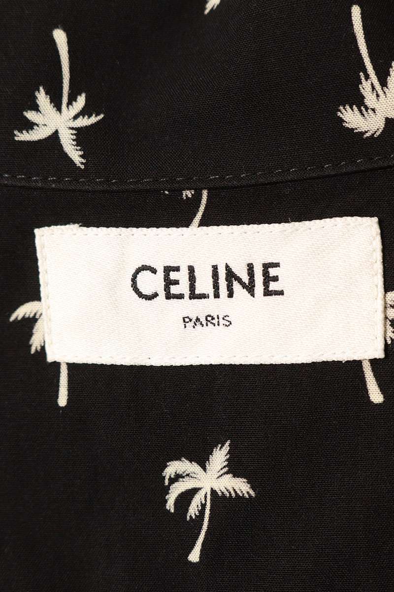 CELINE Palm Tree Rayon Hawaiian Short Sleeve Shirt Size XXL