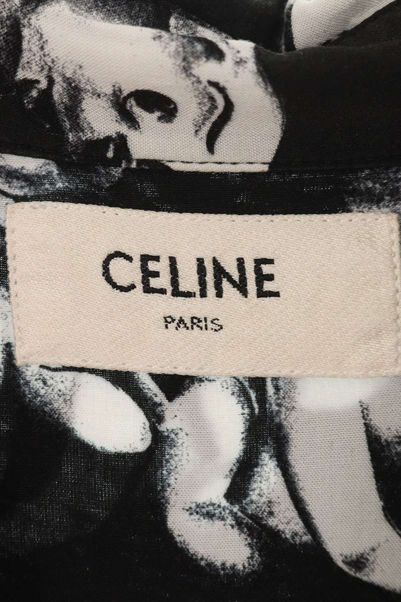 CELINE Rayon Artist Print S/S Shirt Black Size XXL