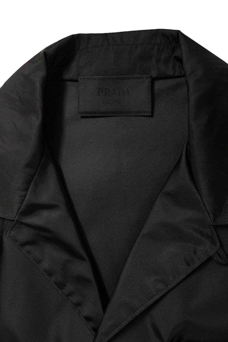 PRADA Re-Nylon Logo Plate S/S Shirt Black Size XXL